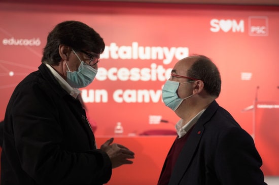 Salvador Illa, left, and Miquel Iceta, right (Courtesy of the Catalan Socialists)